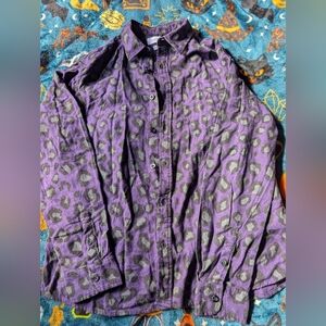 Urban Outfitters Purple Leopard Flannel